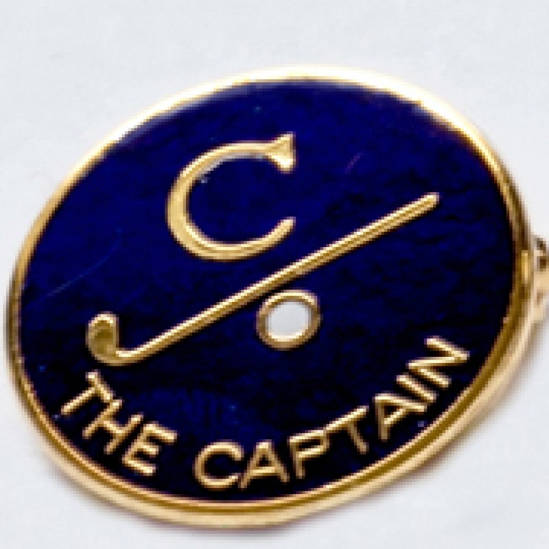 Captain Golfer Enamel Lapel Badge Navy Blue